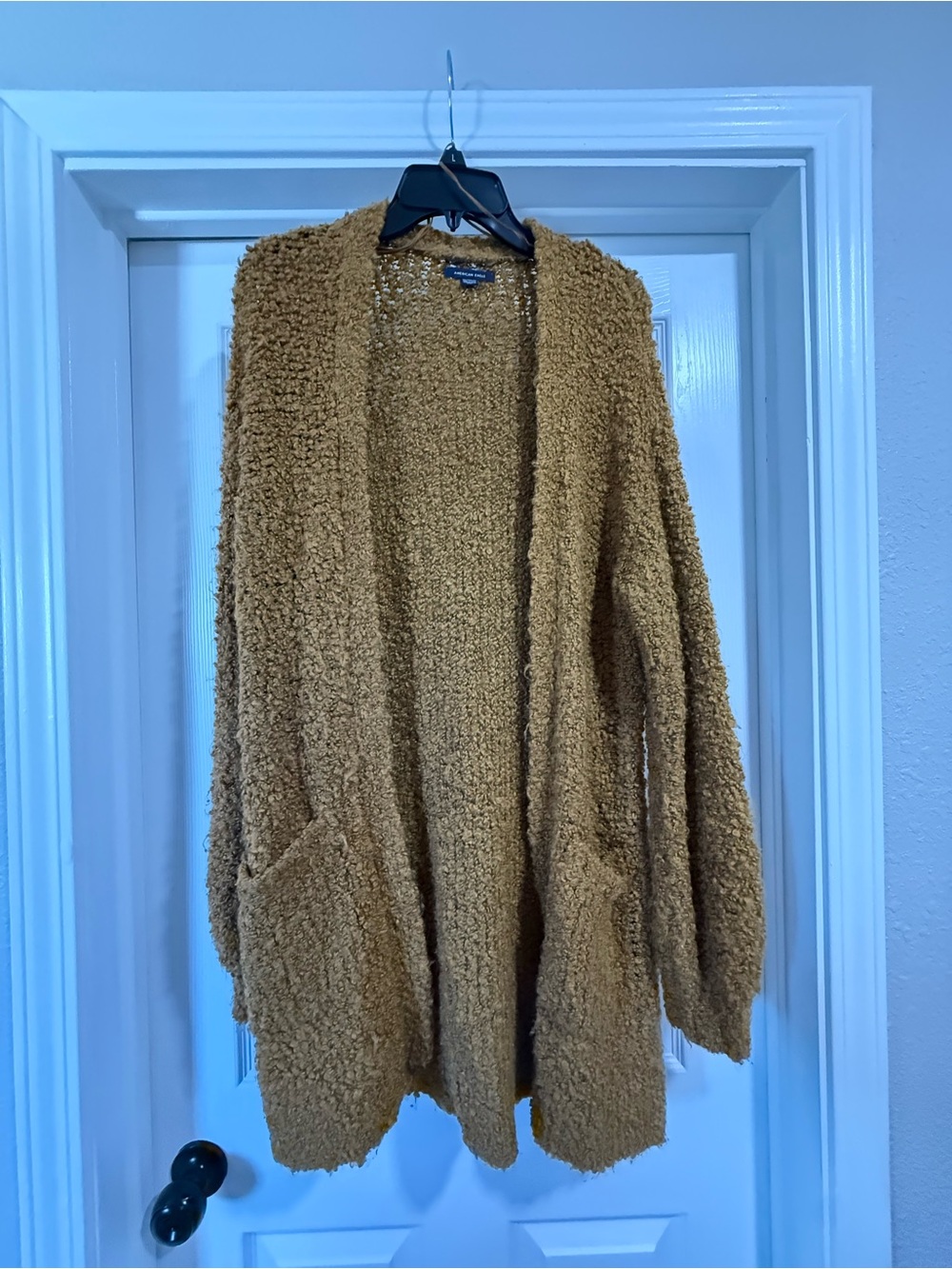 American Eagle Outfitters Plush Open-Front Cardigan - Camel Brown